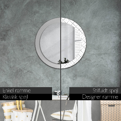 Round mirror decor Crossed lines