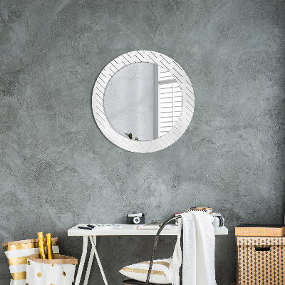 Round mirror decor Herringbone