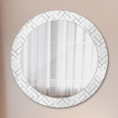 Round mirror decor Herringbone