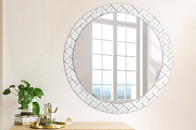 Round mirror decor Herringbone