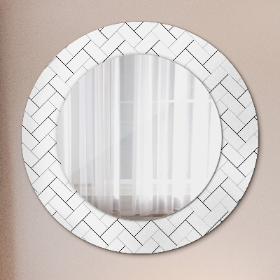 Round mirror decor Herringbone