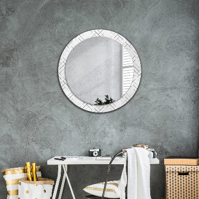 Round mirror decor Herringbone