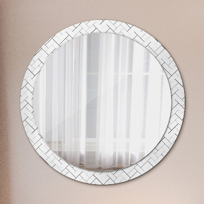 Round mirror decor Herringbone