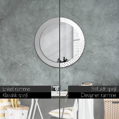 Round mirror decor Herringbone