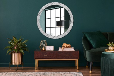 Round mirror decor Herringbone