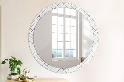 Round mirror decor Herringbone