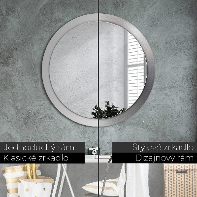 Round mirror decor Shining steel