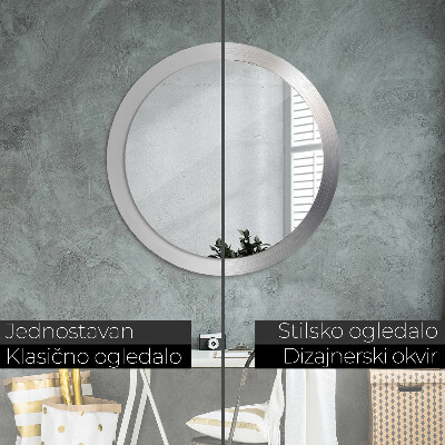 Round mirror decor Shining steel