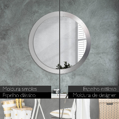 Round mirror decor Shining steel