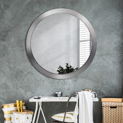 Round mirror decor Shining steel