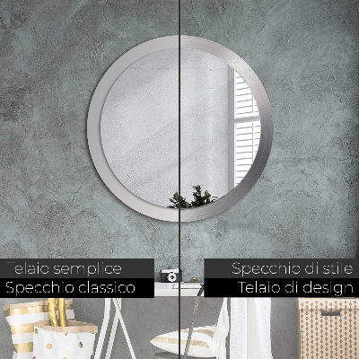 Round mirror decor Shining steel