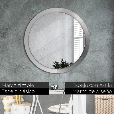 Round mirror decor Shining steel