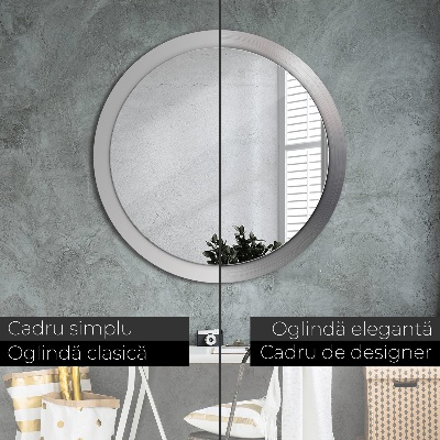 Round mirror decor Shining steel