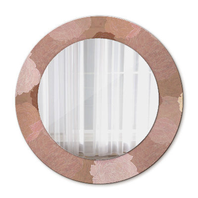 Round decorative wall mirror Roses composition