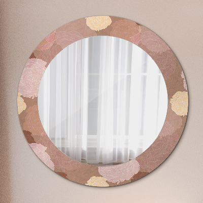 Round decorative wall mirror Roses composition