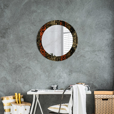 Round decorative wall mirror Grunge abstract pattern