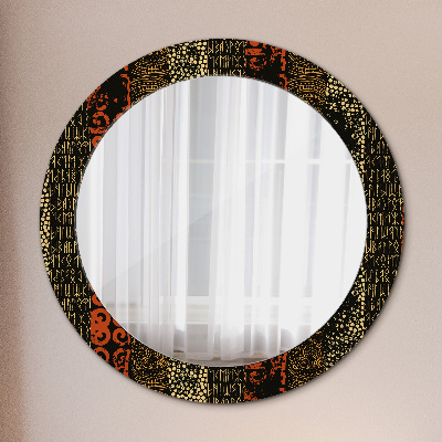 Round decorative wall mirror Grunge abstract pattern