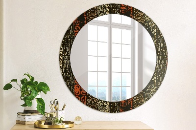 Round decorative wall mirror Grunge abstract pattern