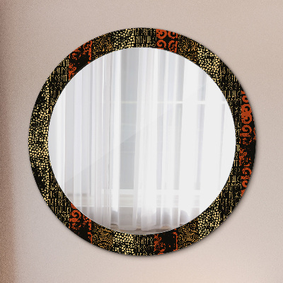 Round decorative wall mirror Grunge abstract pattern