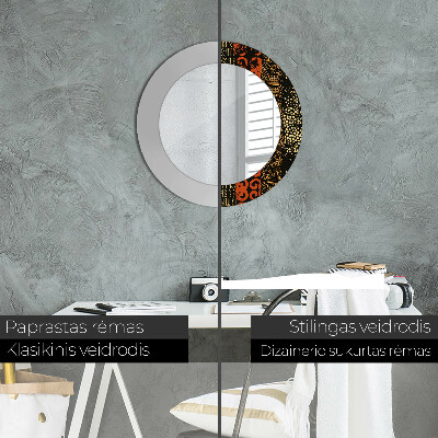 Round decorative wall mirror Grunge abstract pattern