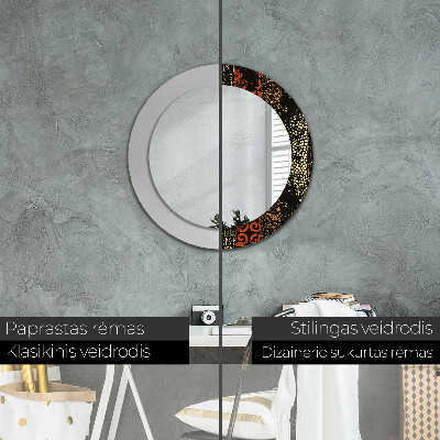 Round decorative wall mirror Grunge abstract pattern