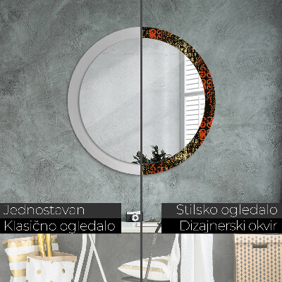 Round decorative wall mirror Grunge abstract pattern