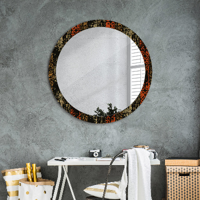 Round decorative wall mirror Grunge abstract pattern