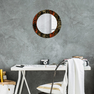 Round decorative wall mirror Grunge abstract pattern