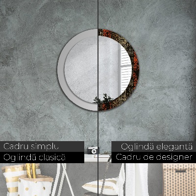 Round decorative wall mirror Grunge abstract pattern