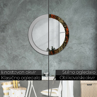 Round decorative wall mirror Grunge abstract pattern