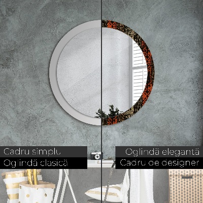 Round decorative wall mirror Grunge abstract pattern