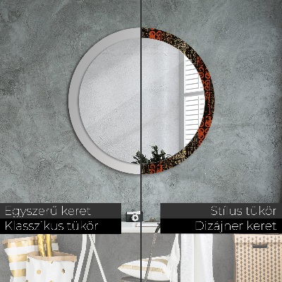 Round decorative wall mirror Grunge abstract pattern