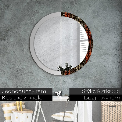 Round decorative wall mirror Grunge abstract pattern