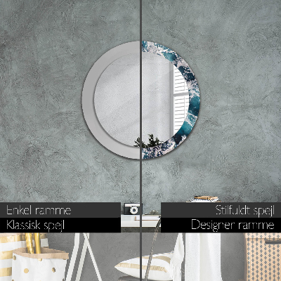 Round decorative wall mirror Stormy sea