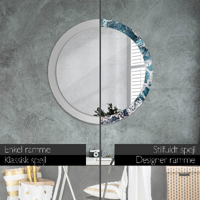 Round decorative wall mirror Stormy sea