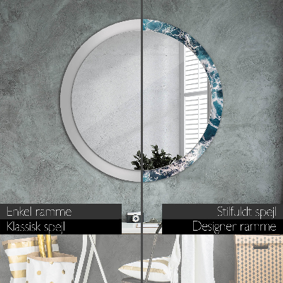 Round decorative wall mirror Stormy sea