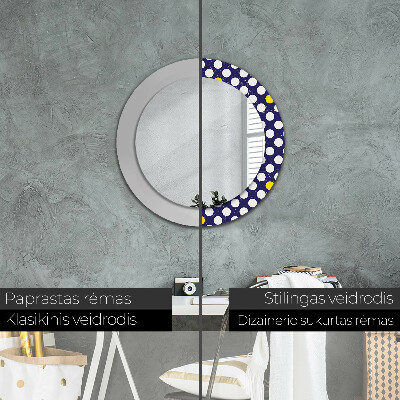 Round decorative wall mirror Retro dots