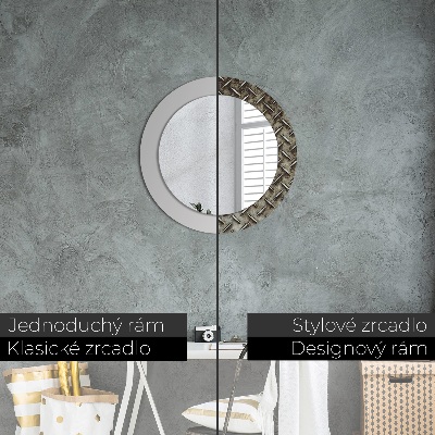 Round decorative wall mirror Steel texture