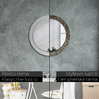 Round decorative wall mirror Steel texture