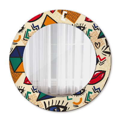 Round mirror decor Pop art style