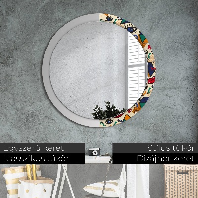 Round mirror decor Pop art style