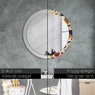 Round mirror decor Pop art style