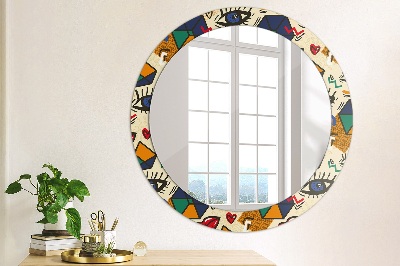 Round mirror decor Pop art style