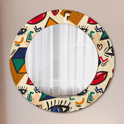 Round mirror decor Pop art style