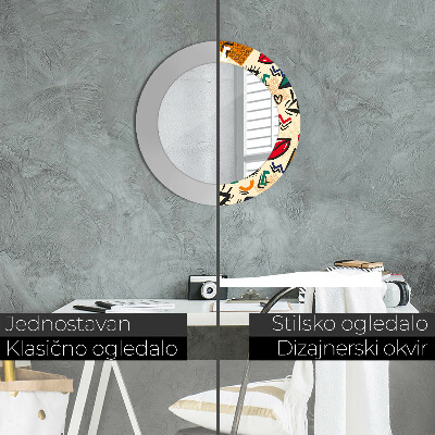 Round mirror decor Pop art style