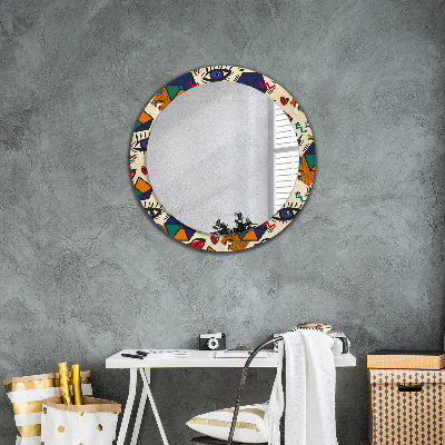 Round mirror decor Pop art style