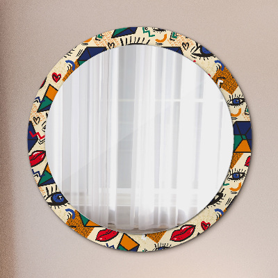 Round mirror decor Pop art style