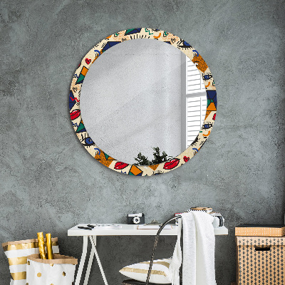 Round mirror decor Pop art style