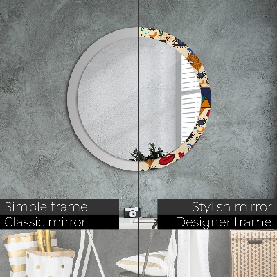 Round mirror decor Pop art style