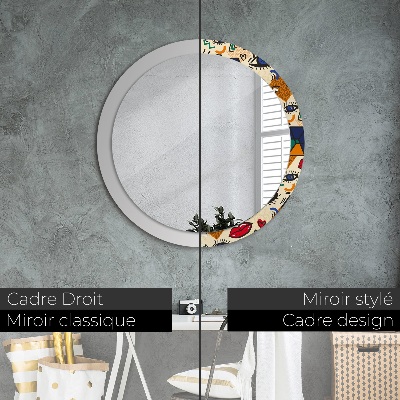 Round mirror decor Pop art style